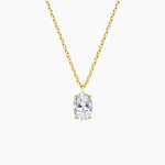 1 Carat - Lab Diamond Oval Pendant in Yellow Gold