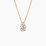 1 Carat - Pear Lab Diamond - Pendant in Yellow Gold