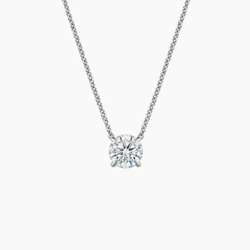 1 Carat Round - Lab Diamond Pendant in White Gold