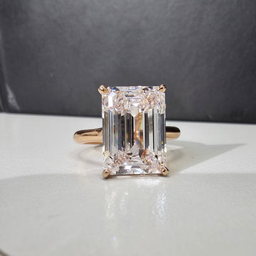 6ct Pink Internally Flawless (IF) Emerald Cut Diamond Ring