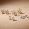 Plumeria Lab Diamond Climber Earrings 0.25 ct  in 18K Yellow Gold