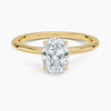 Oval Lab Diamond - Solitaire Engagement Ring in 18k Yellow Gold