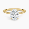 Oval Lab Diamond - Solitaire Engagement Ring in 18k Yellow Gold