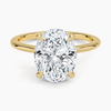 Oval Lab Diamond - Solitaire Engagement Ring in 18k Yellow Gold