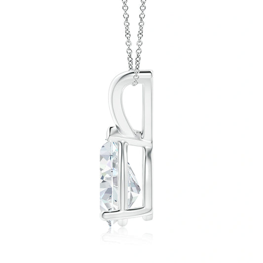 Pear Natural  Solitaire V-Shaped Pendant