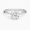 Round Lab Diamond - Solitaire Engagement Ring in 18k White Gold