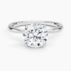 Round Lab Diamond - Solitaire Engagement Ring in 18k White Gold