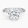 Round Lab Diamond - Solitaire Engagement Ring in 18k White Gold