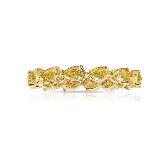 Intense Yellow Diamond Pear Shape Eternity Band