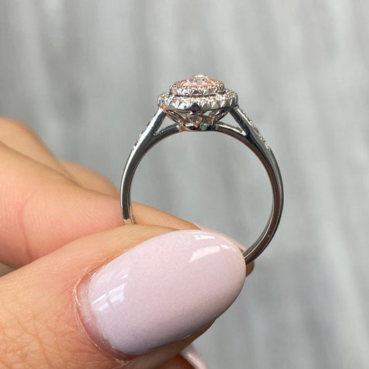 1.51ct Pink Pear Diamond Engagement Ring