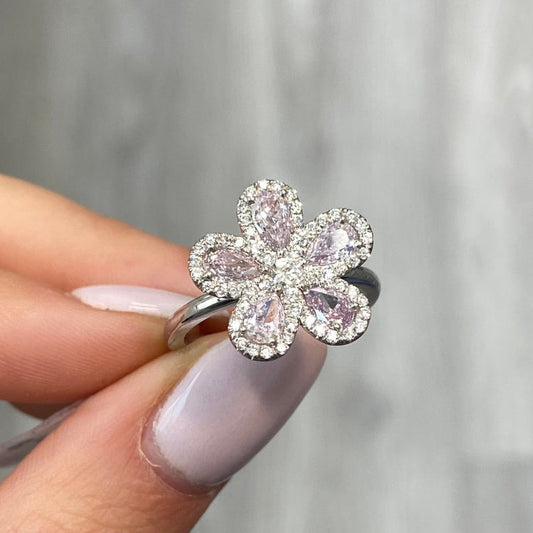 1ct Pink Diamond Flower Ring