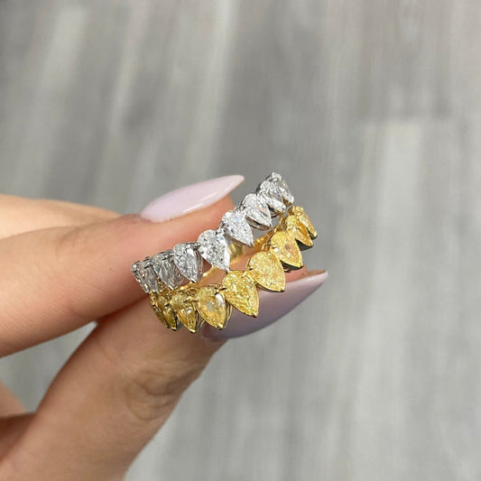 Yellow and White Diamond Statement Ring