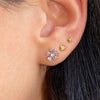 Light Pink Diamond Flower Studs