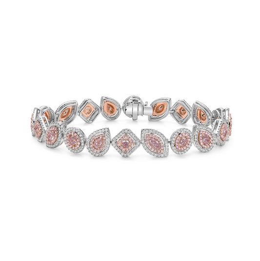 5ct Pink Diamond Mixed Shape Bracelet