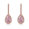 4ct Light Pink Pear Diamond Drop Earrings