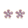 Light Pink Diamond Flower Studs