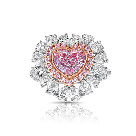 1.89ct Pink Heart Diamond Statement Ring