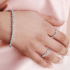 Angled Pear Lab Diamond Tennis Bracelet 6 ct  in 18K White Gold