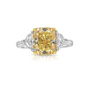 3ct Fancy Yellow Cushion Cut Diamond Engagement Ring