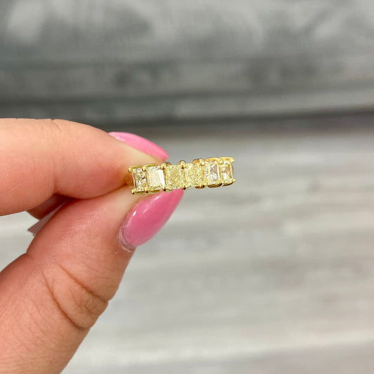 Fancy Yellow Radiant Diamond Half Eternity Band