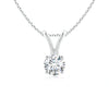 Round Natural Diamond Solitaire V-Shaped Pendant