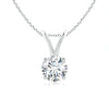 Round Natural Diamond Solitaire V-Shaped Pendant