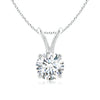 Round Natural Diamond Solitaire V-Shaped Pendant