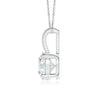 Round Natural Diamond Solitaire V-Shaped Pendant