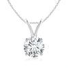 Round Natural Diamond Solitaire V-Shaped Pendant