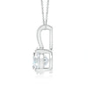 Round Natural Diamond Solitaire V-Shaped Pendant