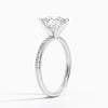 Round Lab Diamond - Pave Setting - Solitaire Engagement Ring in 18k White Gold