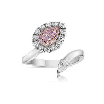 1.30ct Fancy Purple Pink Pear Shape Diamond Ring