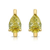 Pear Shape Yellow Diamond Huggie Earrings