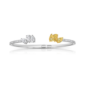 2.5 Carat Yellow and White Diamond Bangle