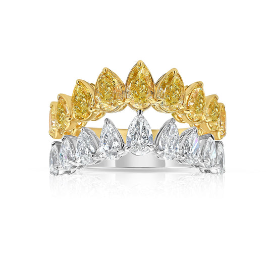 Yellow and White Diamond Statement Ring