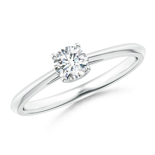 Classic Round Natural Diamond Solitaire Ring