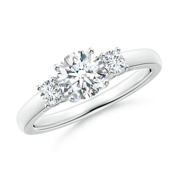 Round Natural three stone Diamond Ring