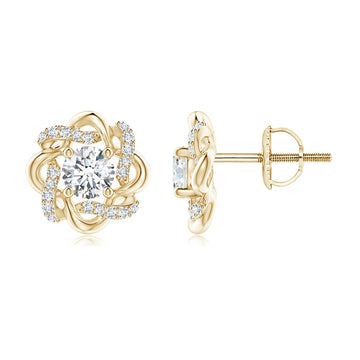 Round Natural Diamond Solitaire Studs