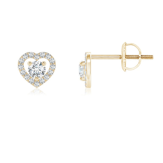 Heart Natural Diamond Solitaire Studs