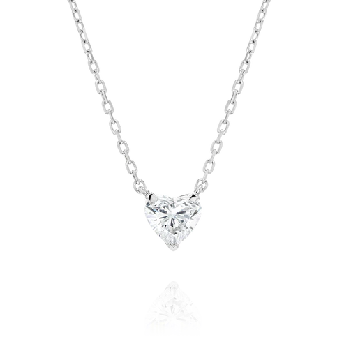 Heart Lab Grown Solitaire Pendant