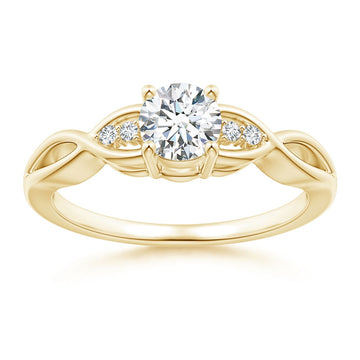 Round Twist Natural Diamond Ring