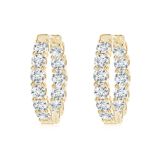 Round Lab Grown Diamond Solitaire Hoops