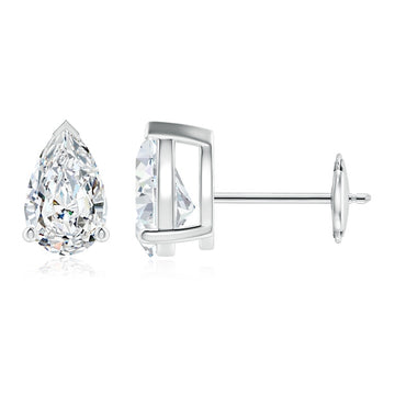 Pear Natural Diamond Solitaire Studs