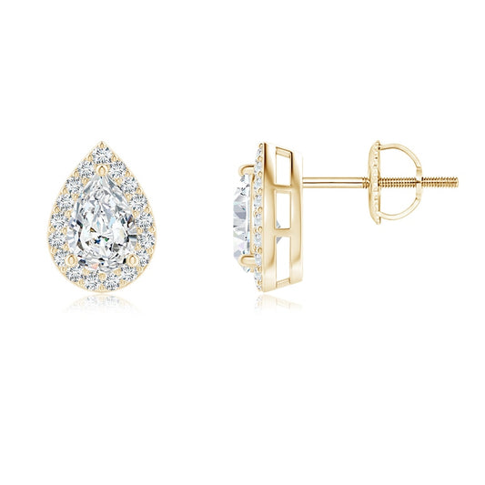 Pear Natural Diamond Solitaire Studs