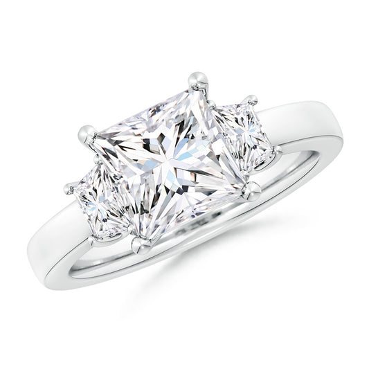 Princess Natural Three Stone Diamond Ring