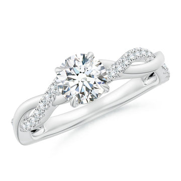 Solitaire Twist Natural Diamond Ring