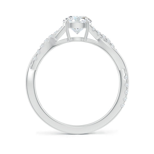 Solitaire Twist Natural Diamond Ring